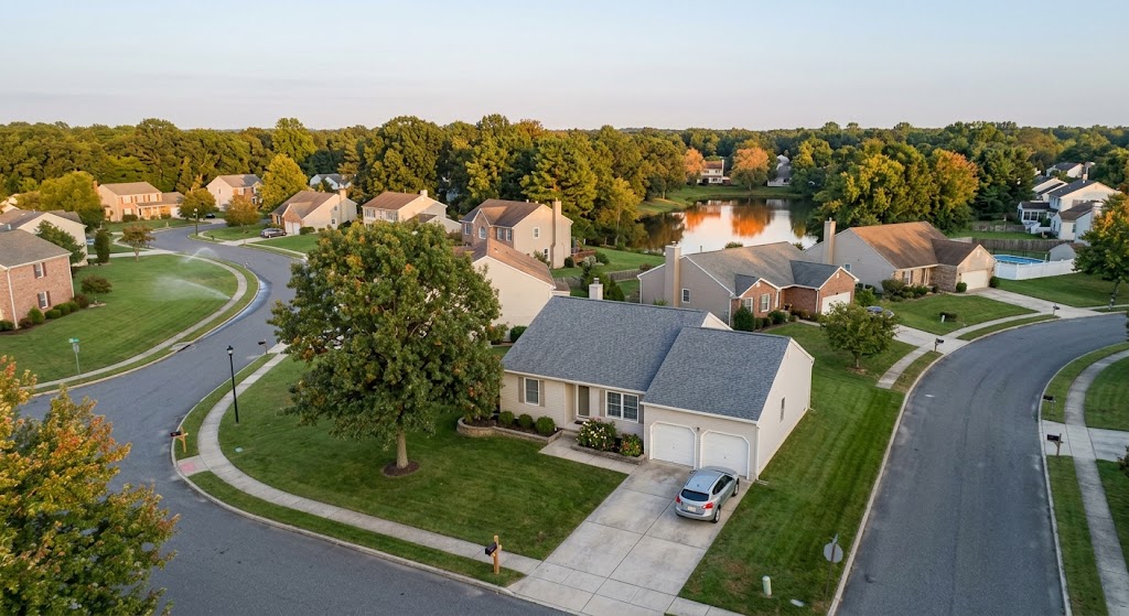 Aerial view of Teaneck NJ neighborhoods